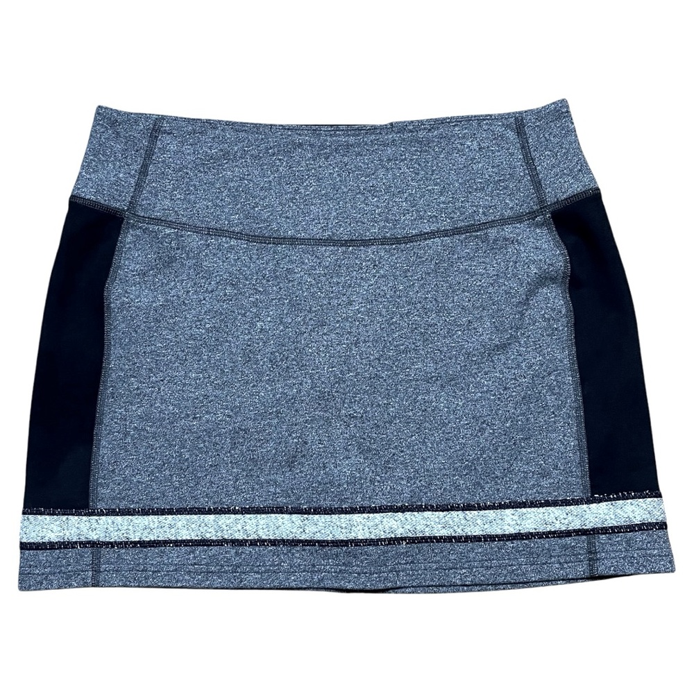 Lululemon Refresh Terry Lined Mini Skirt In Black & Heathered Gray Sz 10